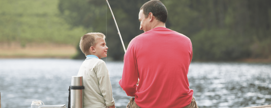 father and son fishing