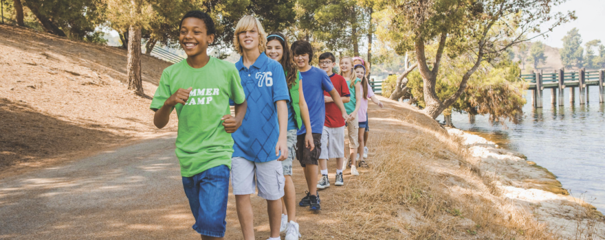 campers marching in line