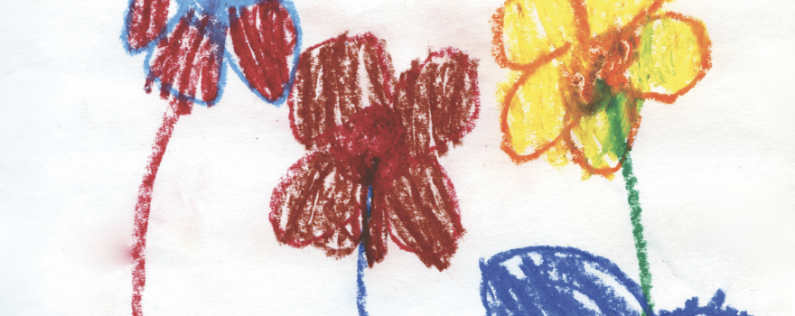 child's drawing of flowers