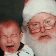 santa scares kid