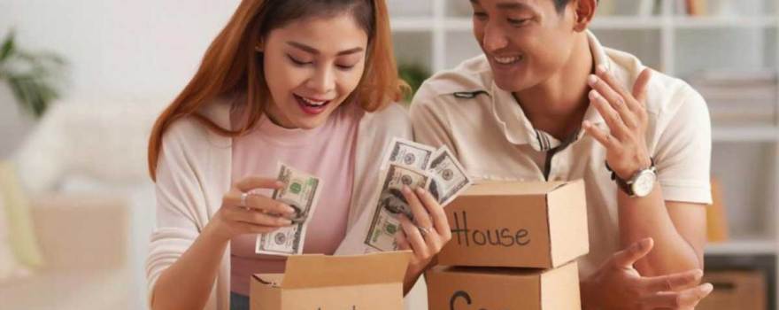 couple saving and budgeting money