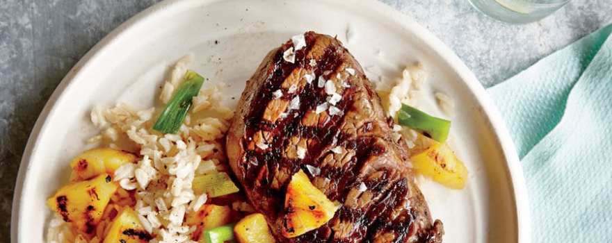 Grilled Steak with Pineapple Rice