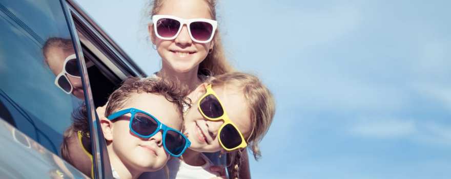 three kids in sunglasses