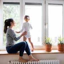 mother and child indoors