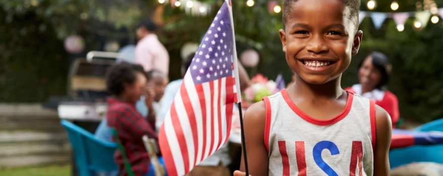 boy celebrating fourth of july