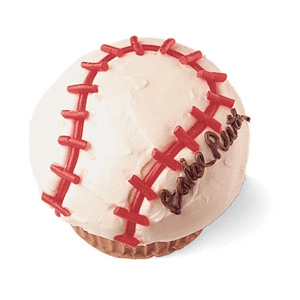 baseball cupcake