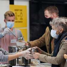 People volunteer at food bank