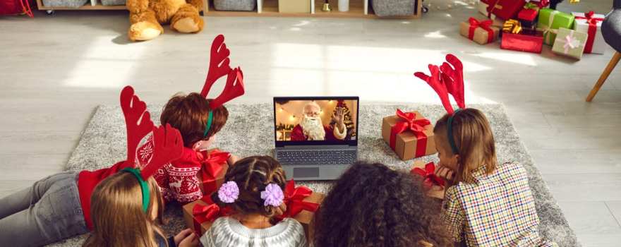 Kids video calling Santa