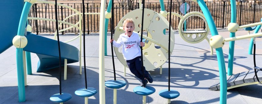 boy at crescent park in Staten Island