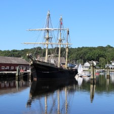 boat on a lake at mystic, CT