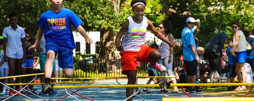 kids running track in nyc