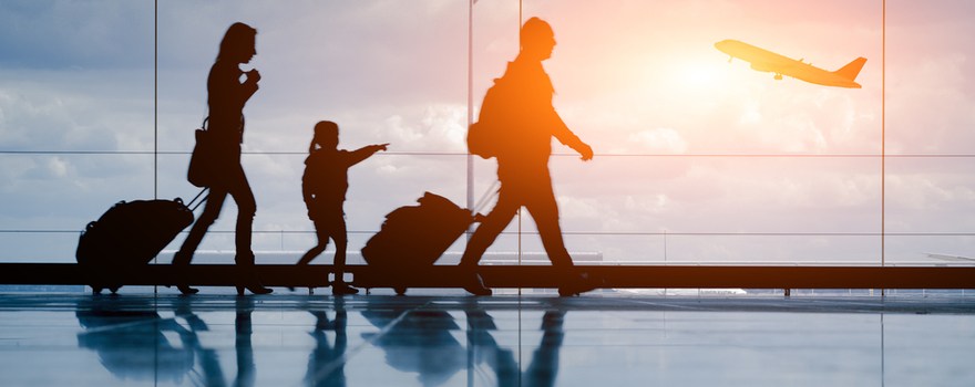 family in airport