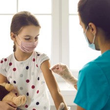 child getting vaccine