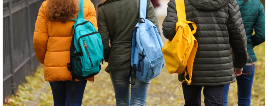 high school students walking