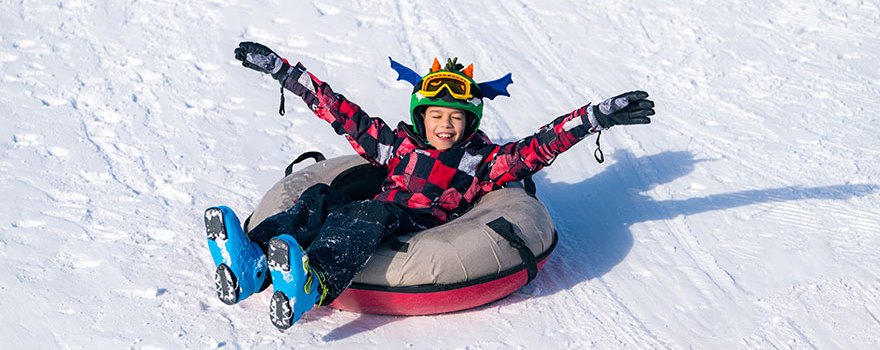 child snow tubing