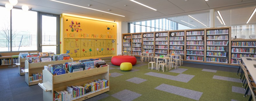 inside a library