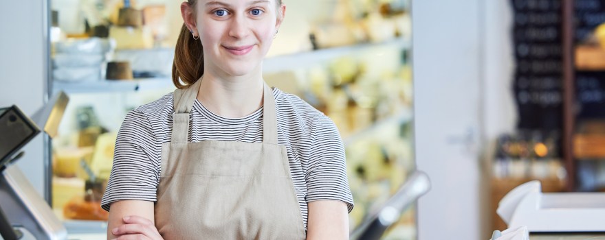 teen girl working at a dining establishment