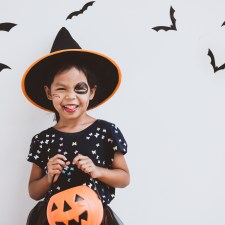 little girl in Halloween costume