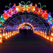 a display at the nyc winter lantern festival on Staten Island