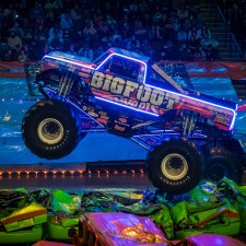 A Hot Wheels Monster Truck in an arena.