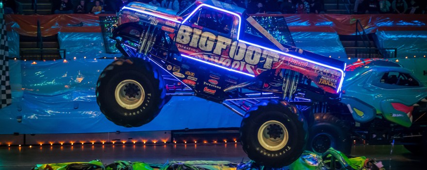 A Hot Wheels Monster Truck in an arena.