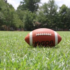 a football on a field