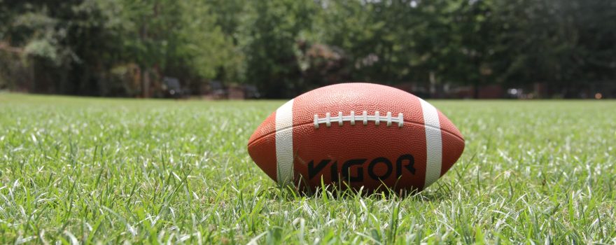 a football on a field