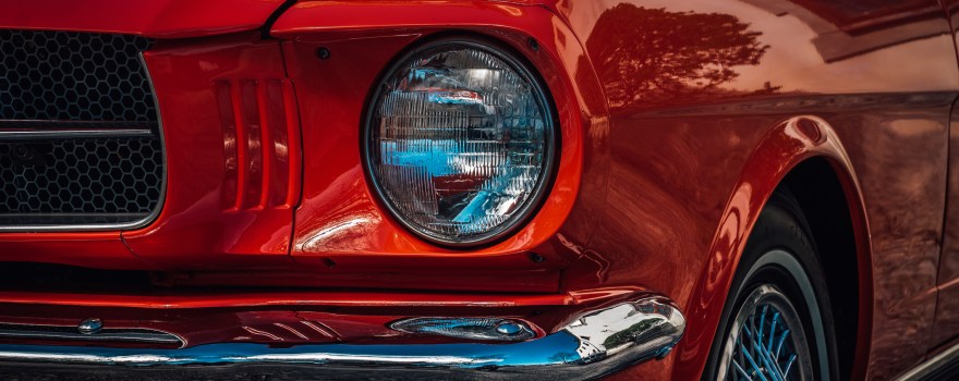 A closeup of an American classic car, similar to ones that will be at a car and jeep show on Staten Island.