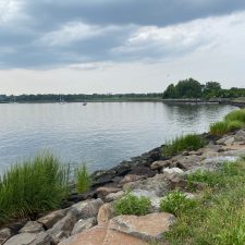 The shoreline during the day at Great Kills Park, part of Gateway National Recreation Area.